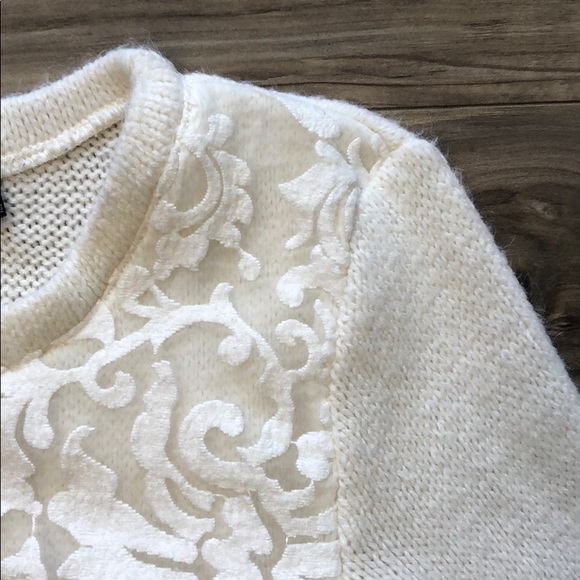 MINKPINK White Lace 15% Wool Sweater - sz XS - Picture 4 of 10